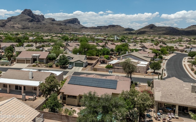 8892 N Silver Moon Way, Tucson, AZ 85743 - aerial view of residential area featuring a mountainous background