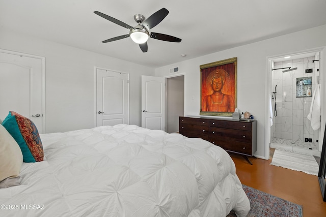 3357 N Christmas Ave, Tucson, AZ 85716 - bedroom featuring ensuite bathroom, ceiling fan, and baseboards
