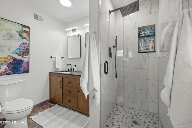 3357 N Christmas Ave, Tucson, AZ 85716 - full bathroom with vanity, a stall shower, toilet, and baseboards