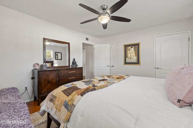 3357 N Christmas Ave, Tucson, AZ 85716 - bedroom with light wood-style flooring and a ceiling fan