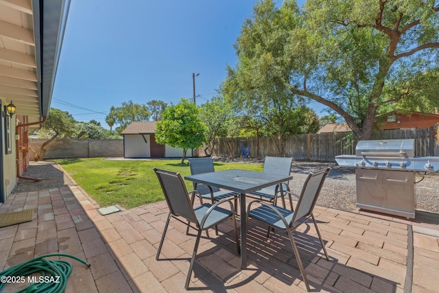 3357 N Christmas Ave, Tucson, AZ 85716 - view of patio / terrace featuring outdoor dining area and a grill