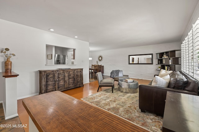 3357 N Christmas Ave, Tucson, AZ 85716 - living area with wood finished floors, baseboards, and recessed lighting