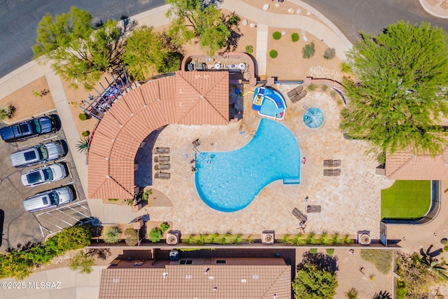 3259 E Corte Doce Palomas, Tucson, AZ 85718 - bird's eye view of a pool area