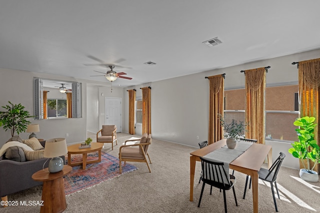 1248 W Via Cerro Colorado, Sahuarita, AZ 85629 - living room featuring carpet floors and a ceiling fan