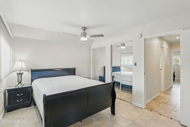 961 N Euclid Ave Unit 130, Tucson, AZ 85719 - bedroom with ceiling fan, baseboards, and light tile patterned floors