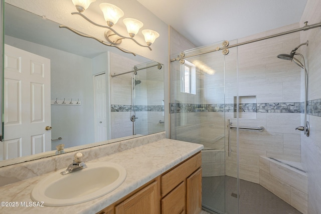 8954 E Pomegranate St, Tucson, AZ 85730 - full bathroom with vanity and a stall shower