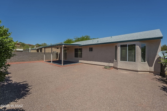 8954 E Pomegranate St, Tucson, AZ 85730 - rear view of property with stucco siding, ceiling fan, and a patio area