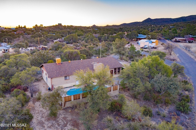 150 E Nuestro St, Oracle, AZ 85623 - aerial view at dusk of a mountain view and view of pool