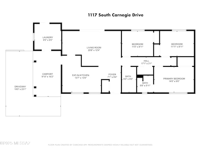 1117 S Carnegie Dr, Tucson, AZ 85710 - view of home floor plan