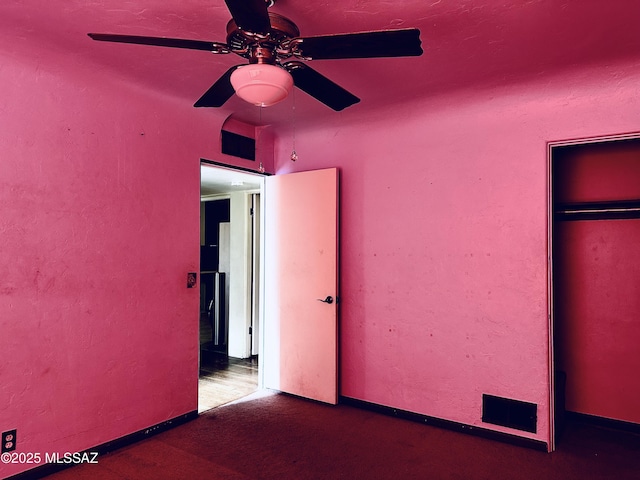 41 S Main St, Pima, AZ 85543 - unfurnished bedroom featuring carpet, a closet, and ceiling fan