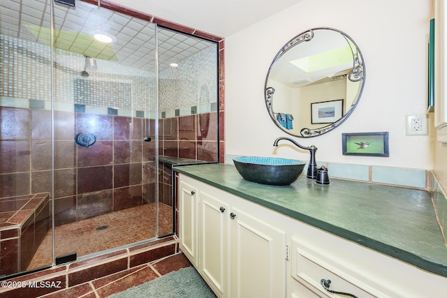 2600 E Skyline Dr Unit 21, Tucson, AZ 85718 - bathroom with vanity and a shower stall