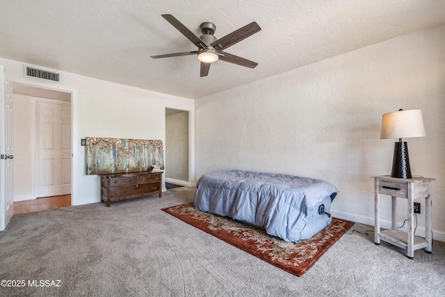 625 S Prudence Rd Apt 201, Tucson, AZ 85710 - bedroom featuring carpet floors, baseboards, and ceiling fan