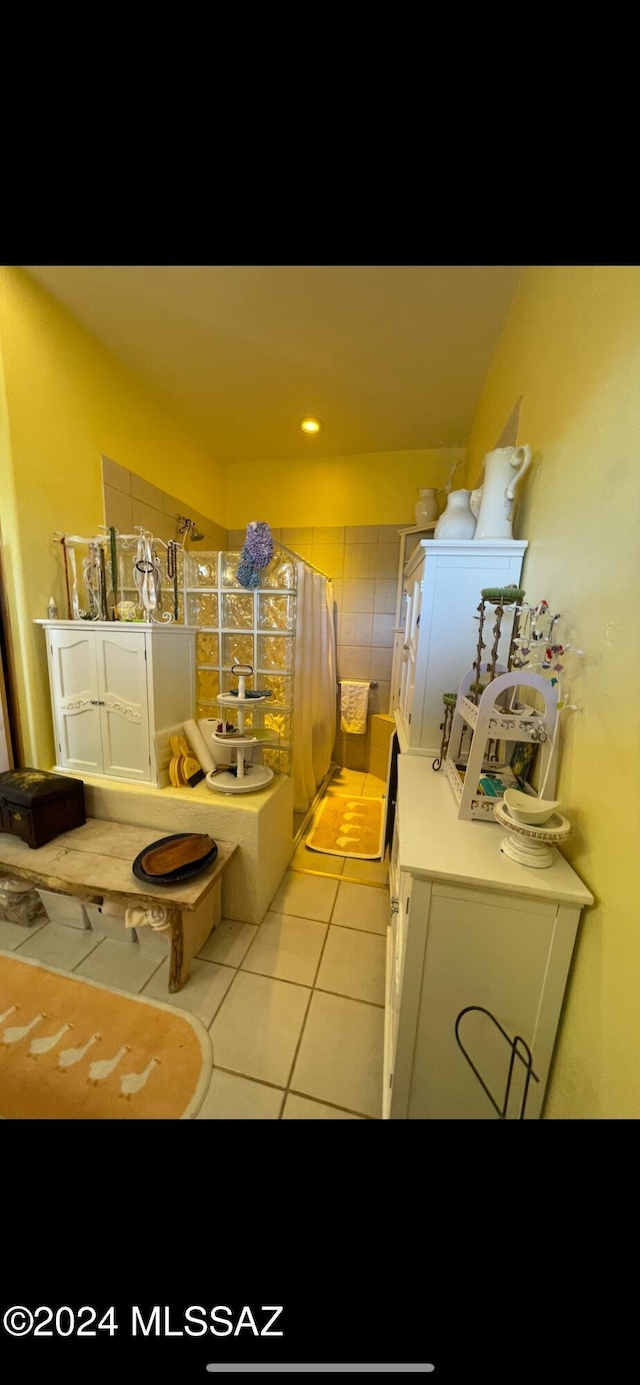 1606 N Panorama Way, Cochise, AZ 85606 - kitchen with tile countertops, tile patterned floors, and white cabinets