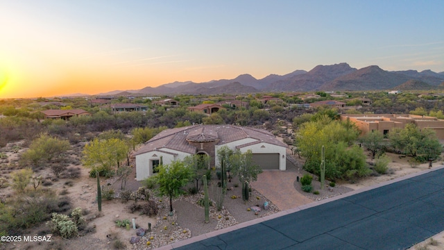 12475 N Faraway Wash Trl, Marana, AZ 85658 - aerial view of property and surrounding area with mountains