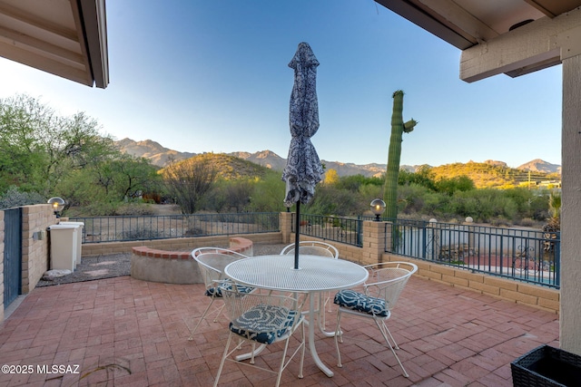4990 N Kolb Rd, Tucson, AZ 85750 - view of patio / terrace featuring outdoor dining area and a water and mountain view