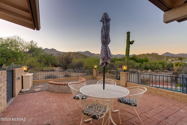 4990 N Kolb Rd, Tucson, AZ 85750 - view of patio / terrace with a mountain view and outdoor dining area