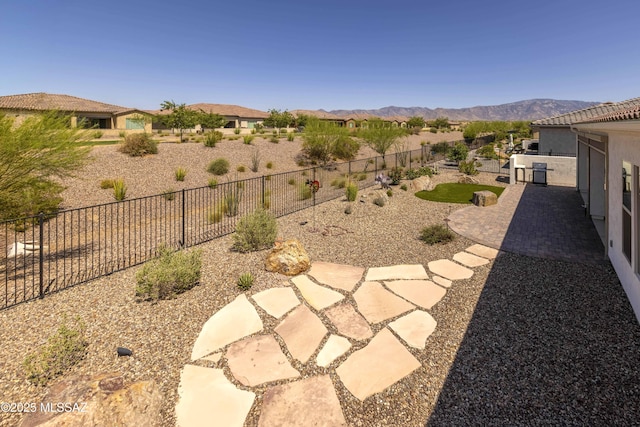 30755 S Chestnut Way, Oracle, AZ 85623 - fenced backyard featuring a patio and a mountain view