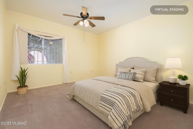 1438 W De Nada, Green Valley, AZ 85622 - carpeted bedroom with baseboards and a ceiling fan