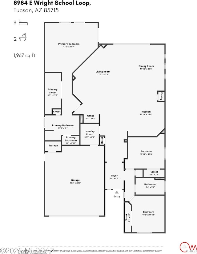 8984 E Wright School Loop, Tucson, AZ 85715 - view of room layout