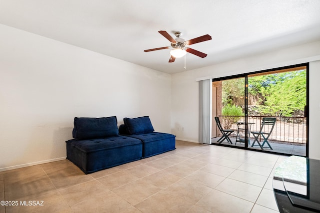 7255 E Snyder Rd Unit 9103, Tucson, AZ 85750 - living area featuring a ceiling fan and light tile patterned flooring