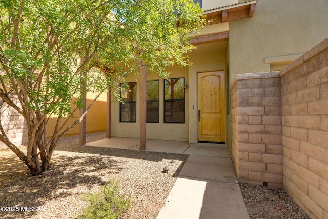 139 E Castlefield Cir, Tucson, AZ 85704 - doorway to property with stucco siding