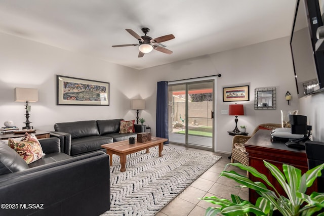 2257 E Skipping Rock Way, Tucson, AZ 85737 - living area with ceiling fan and light tile patterned flooring