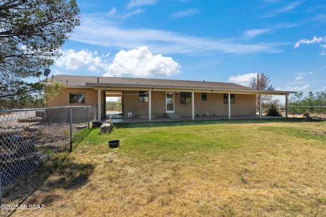 807 N Manzanita Pl, Saint David, AZ 85630 - back of property with a patio and stucco siding