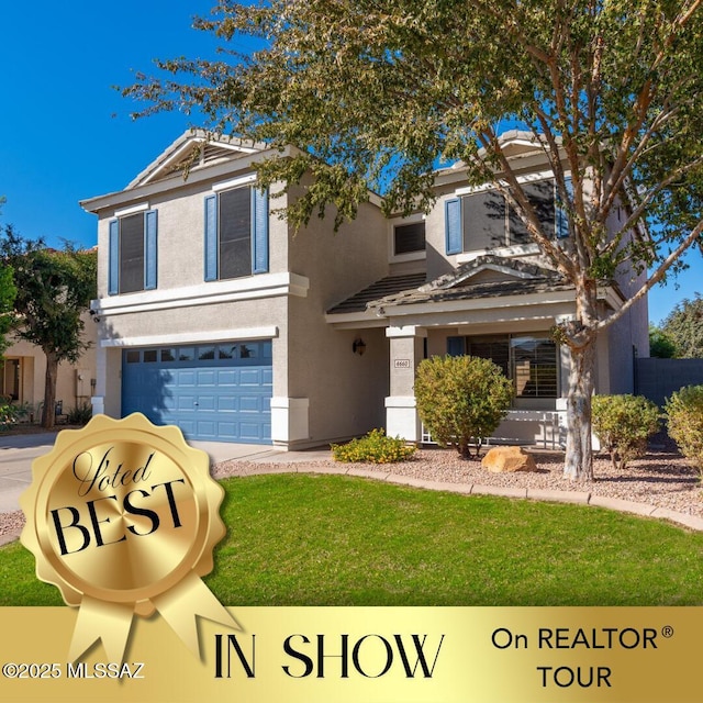 4660 E Torrey Pines Ln, Chandler, AZ 85249 - traditional-style house featuring stucco siding, an attached garage, and a front yard