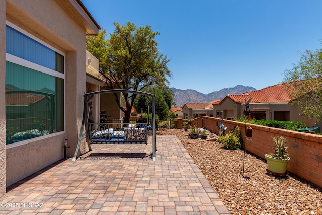 938 E Grass Meadow Pl, Oro Valley, AZ 85755 - view of patio with a mountain view