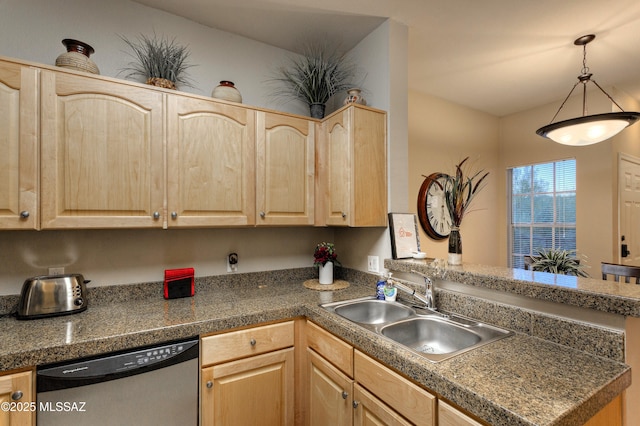 1500 E Pusch Wilderness Dr Unit 2103, Tucson, AZ 85737 - kitchen featuring stainless steel dishwasher and light brown cabinets