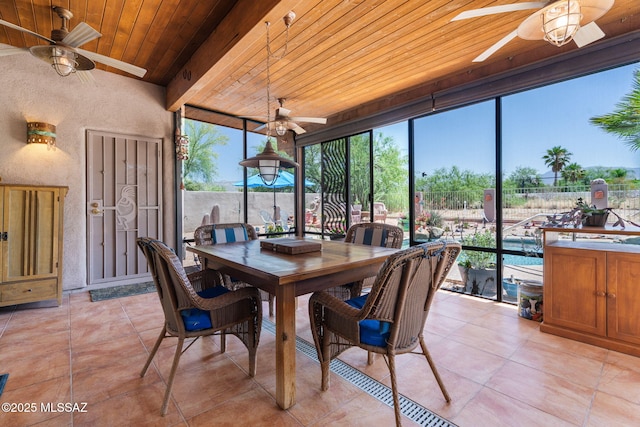 14092 E Placita Mochuelo, Vail, AZ 85641 - sunroom with wood ceiling and tile patterned floors