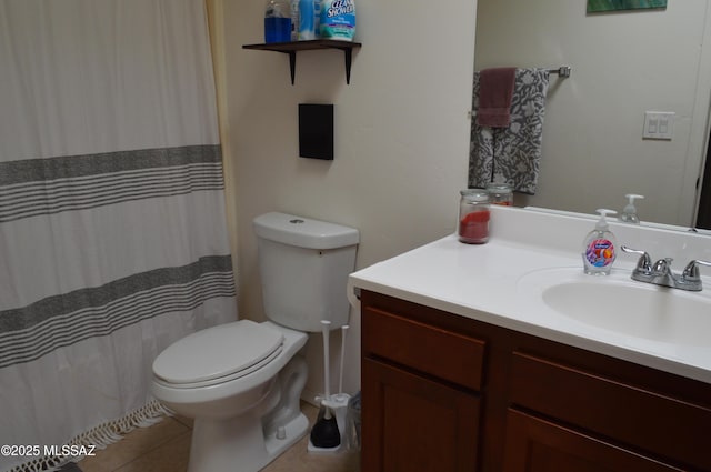1809 E Miles St, Tucson, AZ 85719 - bathroom with vanity, tile patterned flooring, and curtained shower