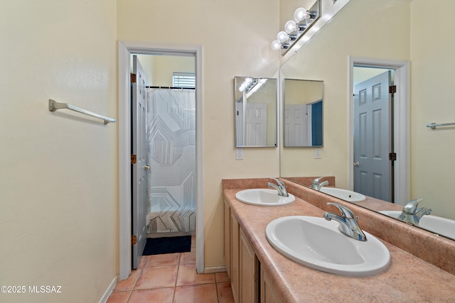 11120 E Mountain Gate Pl, Tucson, AZ 85749 - full bath with double vanity and tile patterned floors