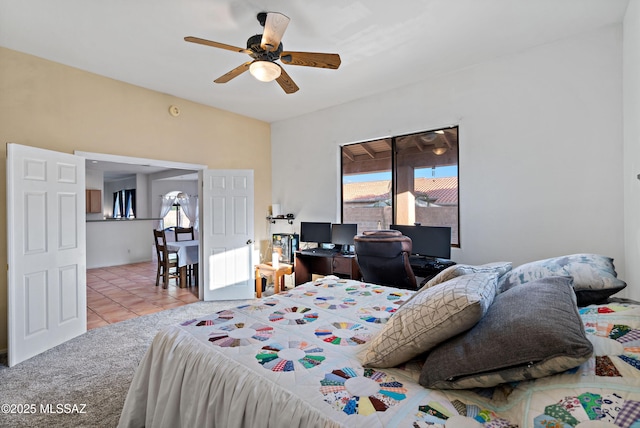 11120 E Mountain Gate Pl, Tucson, AZ 85749 - tiled bedroom with ceiling fan