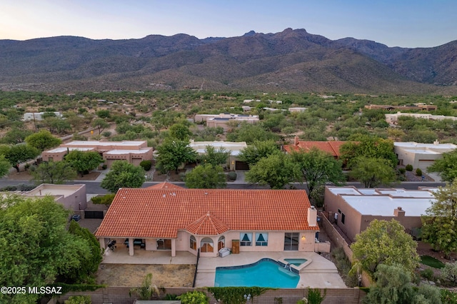11120 E Mountain Gate Pl, Tucson, AZ 85749 - aerial perspective of suburban area featuring mountains