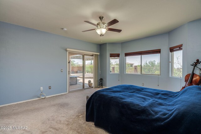 9407 E Greek Sage Way, Vail, AZ 85641 - carpeted bedroom with access to outside and ceiling fan