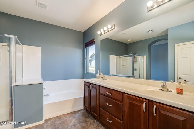 9407 E Greek Sage Way, Vail, AZ 85641 - bathroom with a stall shower, a garden tub, and double vanity