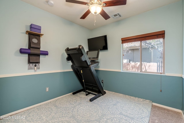 9407 E Greek Sage Way, Vail, AZ 85641 - workout area with ceiling fan and carpet flooring