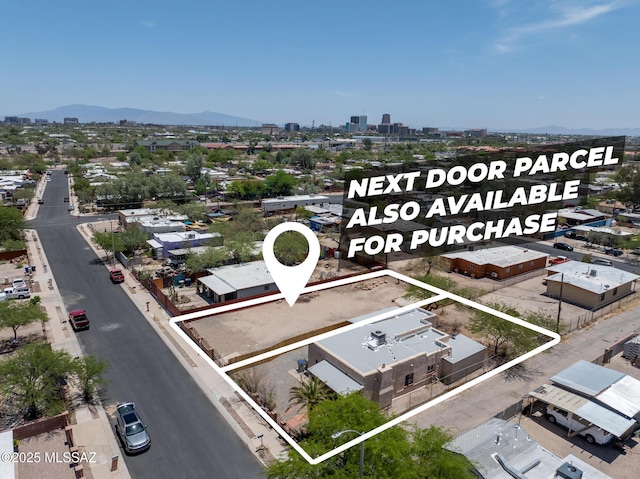 1125 W Huron St, Tucson, AZ 85745 - view of urban area with property parcel outlined and mountains