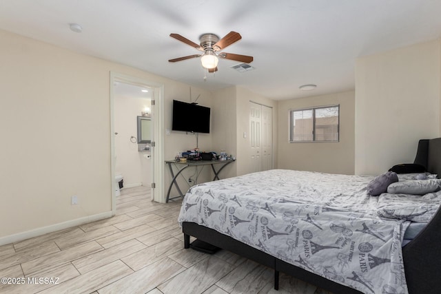 801 W Idaho St, Tucson, AZ 85706 - bedroom featuring a closet, ensuite bathroom, and ceiling fan