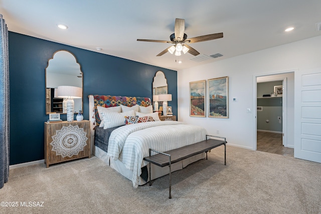 10490 W Beaman Ln, Marana, AZ 85653 - carpeted bedroom featuring recessed lighting and ceiling fan