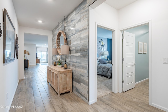 10490 W Beaman Ln, Marana, AZ 85653 - corridor with light wood finished floors and recessed lighting