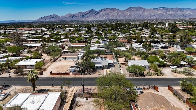 4812 E 3rd St, Tucson, AZ 85711 - aerial overview of property's location featuring a mountainous background and nearby suburban area