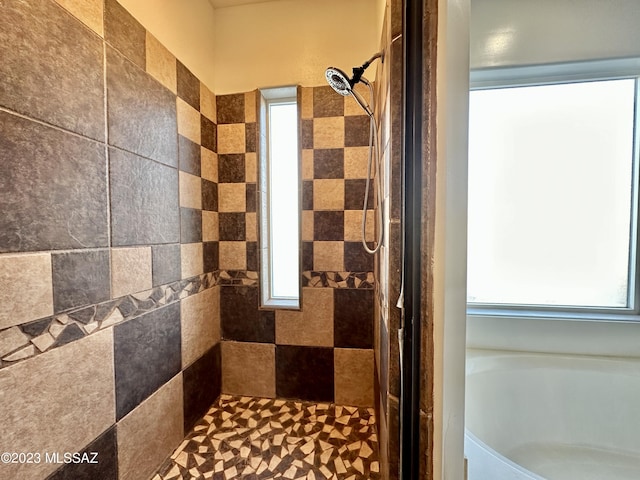 508 N Eagle Meadow Loop, Thatcher, AZ 85552 - bathroom featuring tiled shower and a garden tub