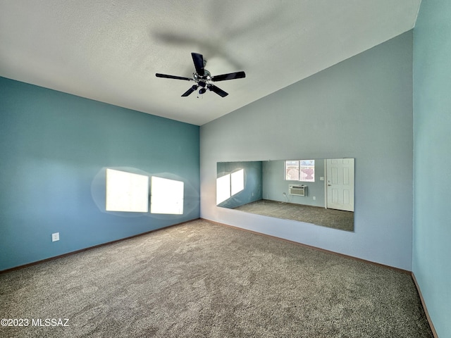 508 N Eagle Meadow Loop, Thatcher, AZ 85552 - carpeted spare room featuring ceiling fan, lofted ceiling, and a textured ceiling