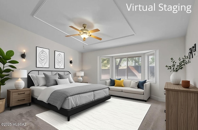 1026 E Madera Estates Ln, Sahuarita, AZ 85629 - bedroom with light colored carpet and ceiling fan