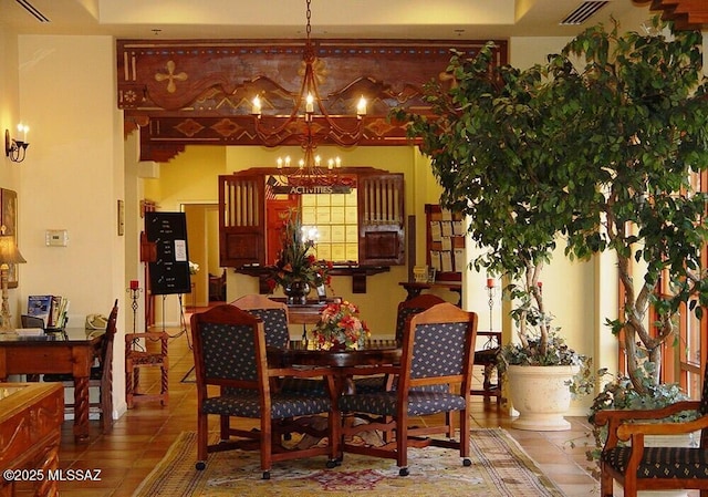 15769 S Via Cayetano, Sahuarita, AZ 85629 - dining area featuring a chandelier and tile patterned flooring
