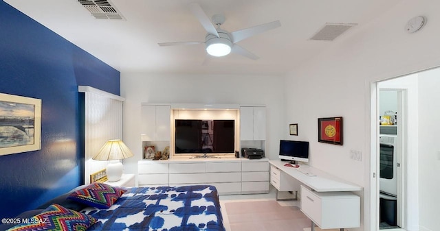 15769 S Via Cayetano, Sahuarita, AZ 85629 - bedroom featuring a desk, fridge, and a ceiling fan