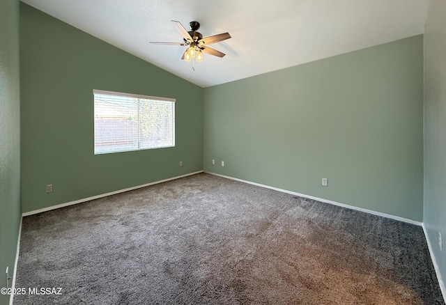 2898 W Simplicity Dr, Tucson, AZ 85741 - carpeted empty room with vaulted ceiling and ceiling fan