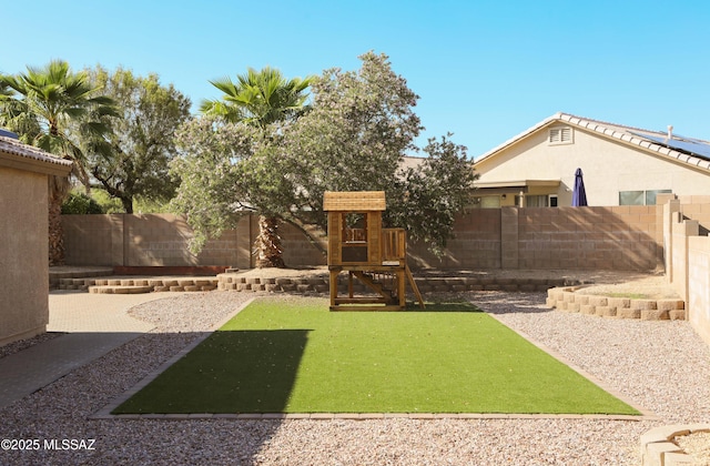 2898 W Simplicity Dr, Tucson, AZ 85741 - fenced backyard featuring a playground